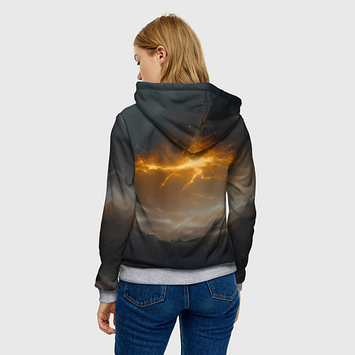 Женская толстовка Злой медведь с гербом РФ / 3D-Меланж – фото 4