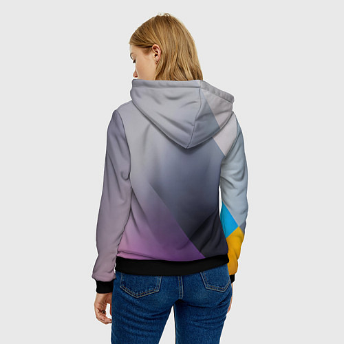 Женская толстовка Color grey with stripes / 3D-Черный – фото 4