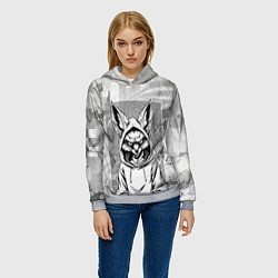 Толстовка-худи женская Фенек в балахоне, цвет: 3D-меланж — фото 2