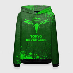 Толстовка-худи женская Tokyo Revengers - green gradient, цвет: 3D-черный