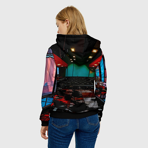 Женская толстовка Барбер в барбершопе / 3D-Черный – фото 4