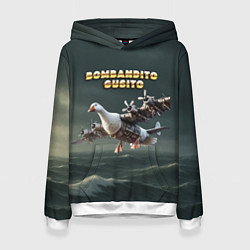 Толстовка-худи женская Bombandito Gusito мем, цвет: 3D-белый
