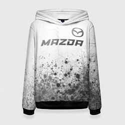 Толстовка-худи женская Mazda - white gradient посередине, цвет: 3D-черный