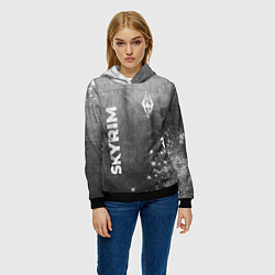 Толстовка-худи женская Skyrim - grey gradient вертикально, цвет: 3D-черный — фото 2