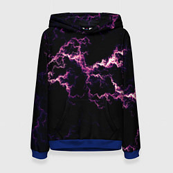 Толстовка-худи женская Lightning pink glow, цвет: 3D-синий