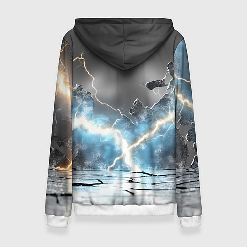 Женская толстовка Герб России и молнии / 3D-Белый – фото 2