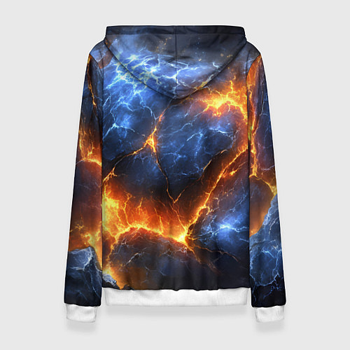 Женская толстовка Россия герб и огонь / 3D-Белый – фото 2