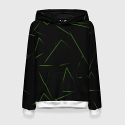 Толстовка-худи женская Color green line, цвет: 3D-белый