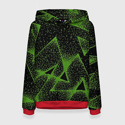 Толстовка-худи женская Triangles with dots, цвет: 3D-красный