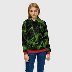 Толстовка-худи женская Triangles with dots, цвет: 3D-красный — фото 2