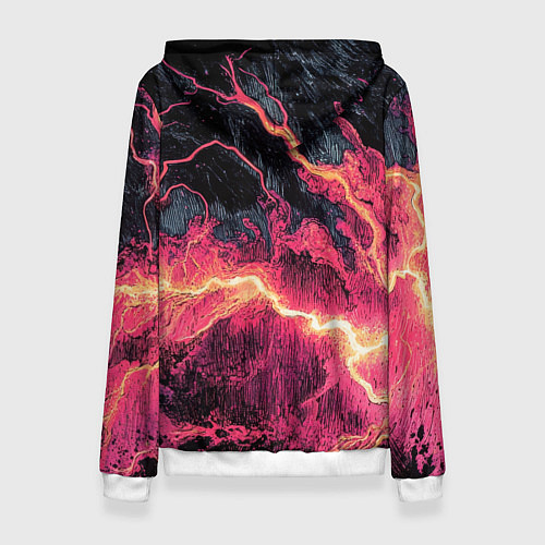 Женская толстовка Герб России текстура с молниями / 3D-Белый – фото 2