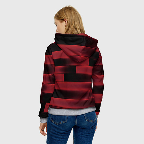 Женская толстовка Color red square / 3D-Меланж – фото 4