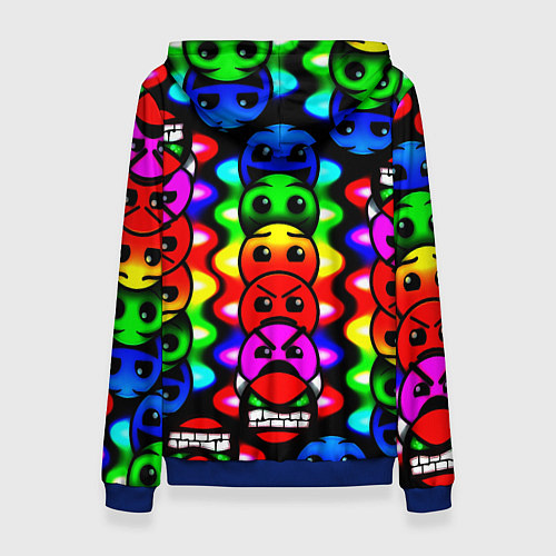 Женская толстовка Geometry dash neon gradient / 3D-Синий – фото 2