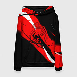 Толстовка-худи женская Real Madrid текстура, цвет: 3D-черный