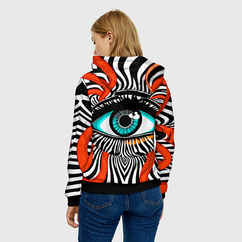 Женская толстовка Глаз / 3D-Черный – фото 4