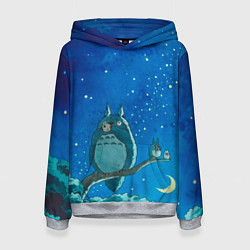 Толстовка-худи женская Тоторо акварель, цвет: 3D-меланж
