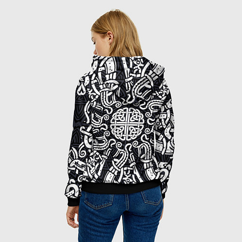 Женская толстовка Узел защиты воинов и кельтские узоры / 3D-Черный – фото 4