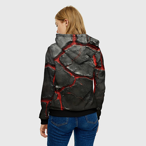 Женская толстовка Герб России черные плиты / 3D-Черный – фото 4