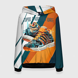 Толстовка-худи женская Sneakers, цвет: 3D-черный