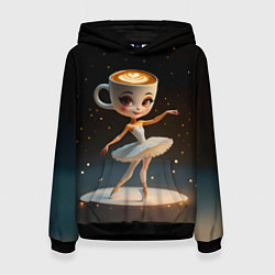 Толстовка-худи женская Балерина Капучино, мем, Ballerina Cappuccina, цвет: 3D-черный