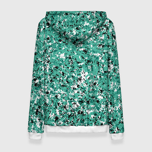 Женская толстовка Бирюзовый с чёрно-белыми пятнами / 3D-Белый – фото 2