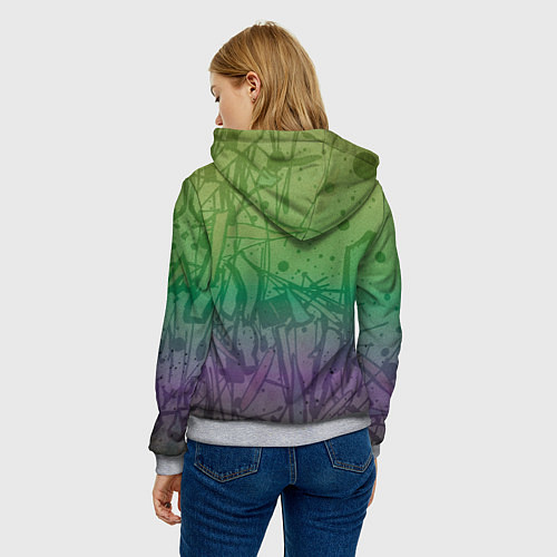 Женская толстовка Безумный кролик хулиган / 3D-Меланж – фото 4