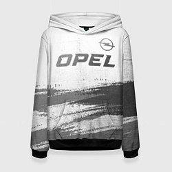 Толстовка-худи женская Opel - white gradient посередине, цвет: 3D-черный