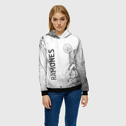 Толстовка-худи женская Ramones - white gradient вертикально, цвет: 3D-черный — фото 2