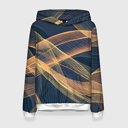Толстовка-худи женская Световые волны, цвет: 3D-белый