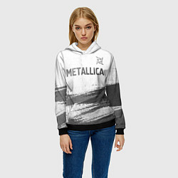 Толстовка-худи женская Metallica - white gradient посередине, цвет: 3D-черный — фото 2