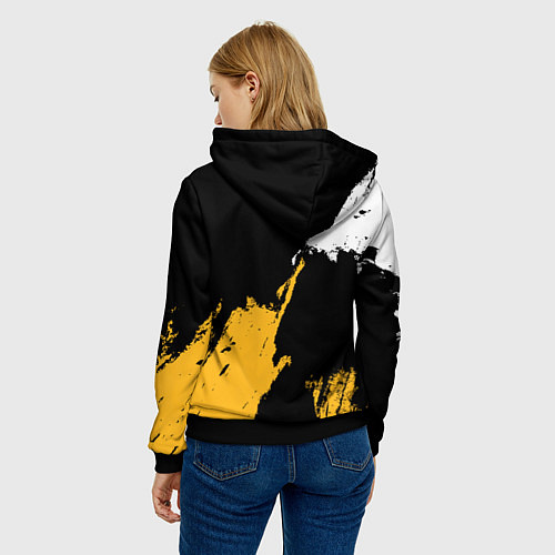 Женская толстовка Бостон Брюинз - разлитая краска / 3D-Черный – фото 4