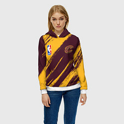 Толстовка-худи женская Кливленд Кавальерс - команда НБА, цвет: 3D-белый — фото 2