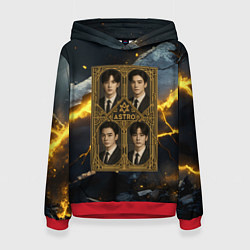 Толстовка-худи женская Astro в золотой рамке, цвет: 3D-красный