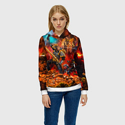 Толстовка-худи женская Лман Русс примарх Космических Волков, цвет: 3D-белый — фото 2