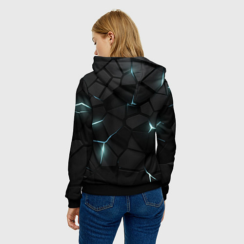 Женская толстовка Сиэтл Кракен - НХЛ хоккей / 3D-Черный – фото 4