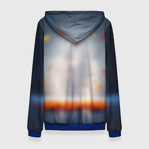 Женская толстовка Геометрический слон и цветные полигоны / 3D-Синий – фото 2