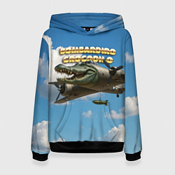 Толстовка-худи женская Bombardino Crocodillo мем, цвет: 3D-черный