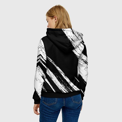 Женская толстовка Дагестан - брызги / 3D-Черный – фото 4