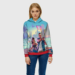 Толстовка-худи женская Лусия Каминос и Джейсон Дюваль из Gta 6, цвет: 3D-красный — фото 2