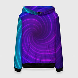 Толстовка-худи женская Фиолетовая спираль, цвет: 3D-черный