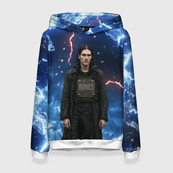 Толстовка-худи женская Bones в именном бронежилете, цвет: 3D-белый