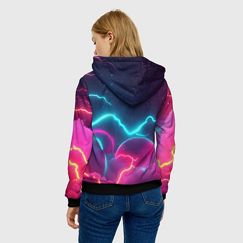 Женская толстовка Bones в образе супергероя / 3D-Черный – фото 4