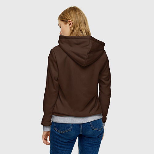 Женская толстовка Классная девчонка - коричневый / 3D-Меланж – фото 4
