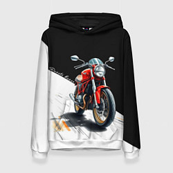 Толстовка-худи женская Ducati Racer, цвет: 3D-белый