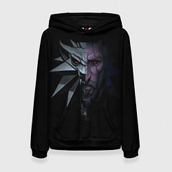 Толстовка-худи женская Рожденный в Битве - Ведьмак 3, цвет: 3D-черный
