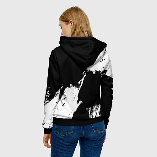 Женская толстовка Торонто Рэпторс - черно белые брызги / 3D-Черный – фото 4