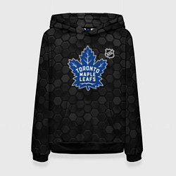 Толстовка-худи женская Торонто Мейпл Лифс - темные соты, цвет: 3D-черный