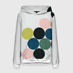 Толстовка-худи женская Кластер чил - абстракция, цвет: 3D-белый
