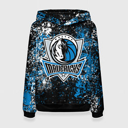 Толстовка-худи женская Даллас Маверикс - цветовой хаос, цвет: 3D-черный