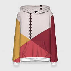 Толстовка-худи женская Колор-блок фруктовый чиа пудинг, цвет: 3D-белый